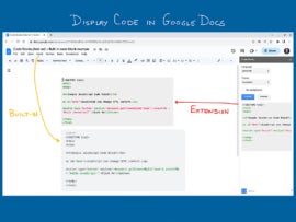 Code blocks in Google Docs.