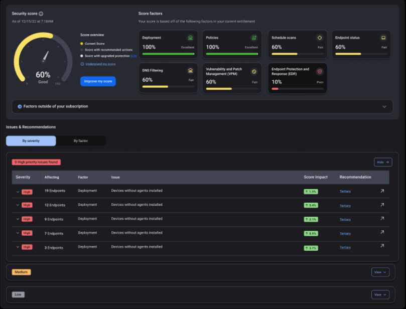 Screenshot of the new ThreatDown interface.