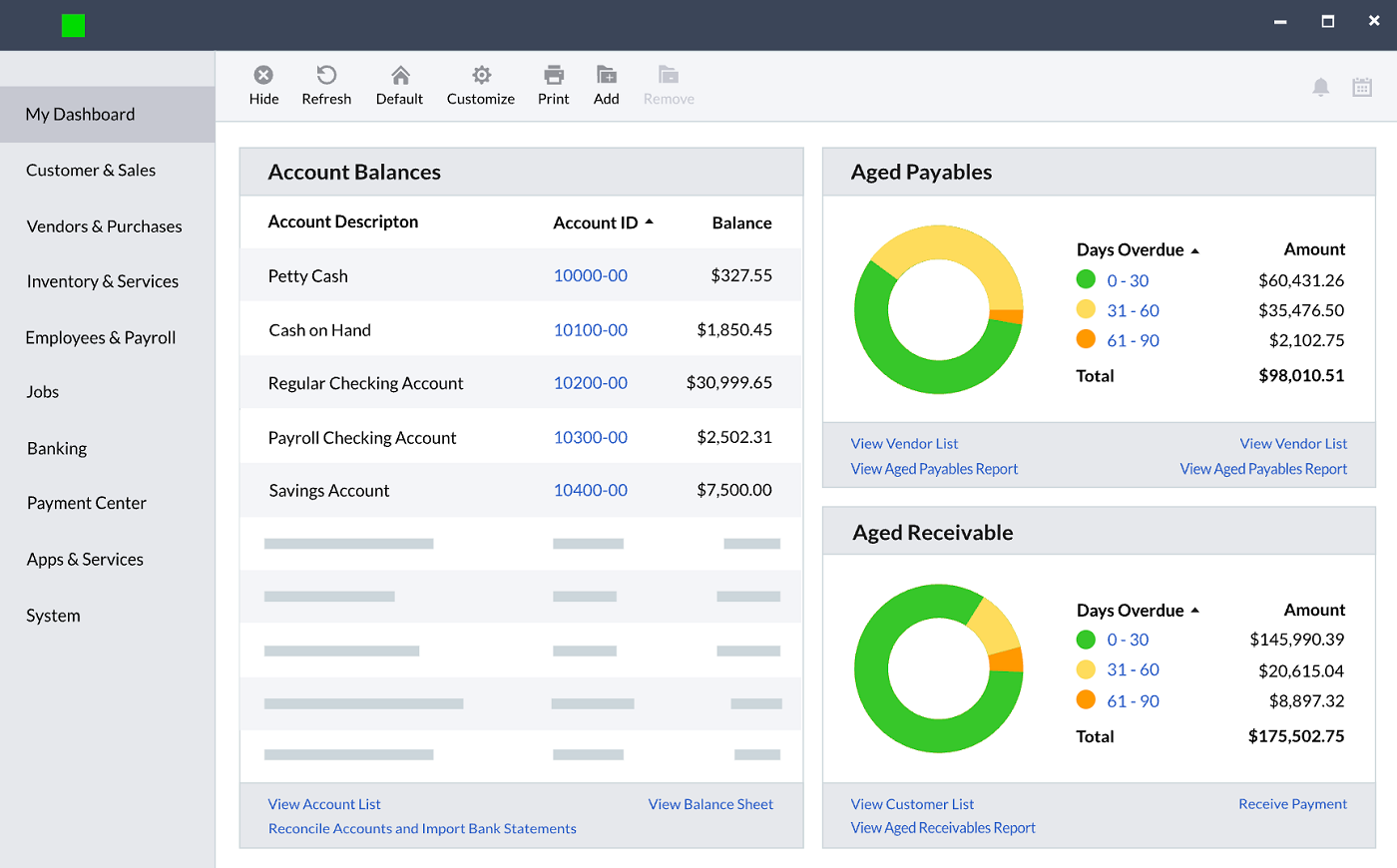 Sage dashboard.